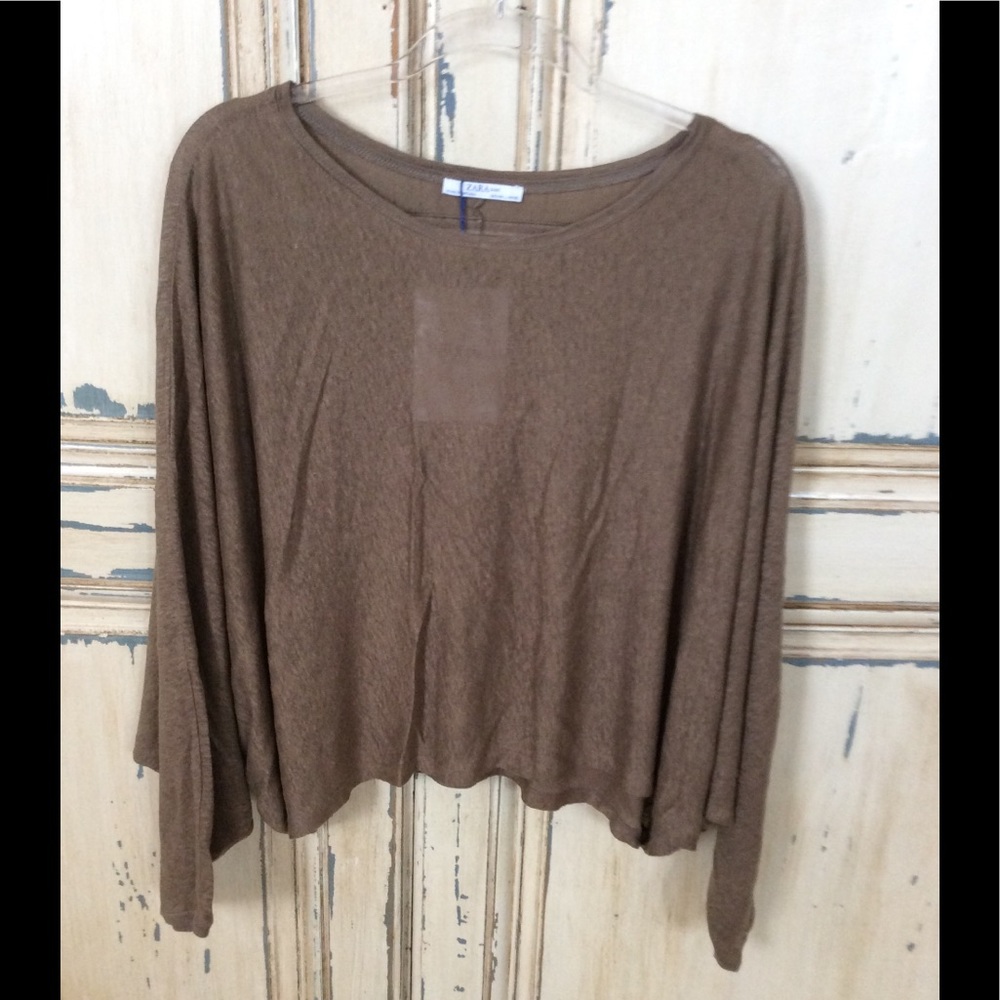 ZARA BASIC BROWN TOP LARGE
